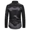Men's Glitter Shirt, Long-Sleeve 70s/80s Disco Costume Top view 2