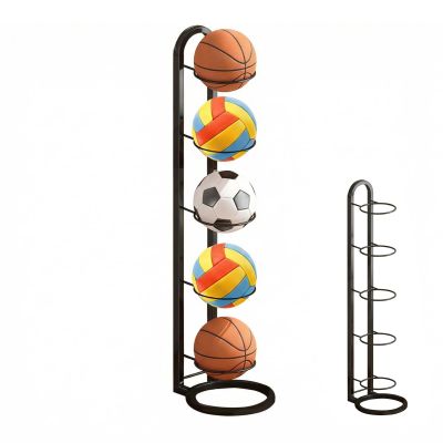 5-Tier Ball Storage Rack, Freestanding Metal Ball Holder