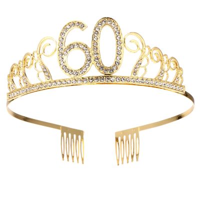 Birthday Crown for Women with Rhinestones, Elegant Headpiece