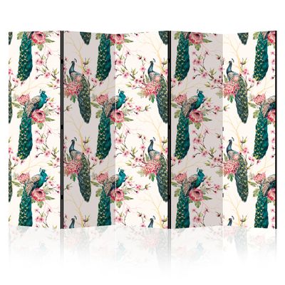 LUMASOUL Double-Sided Printed Room Divider Screen, 225 x 172 cm, Bird