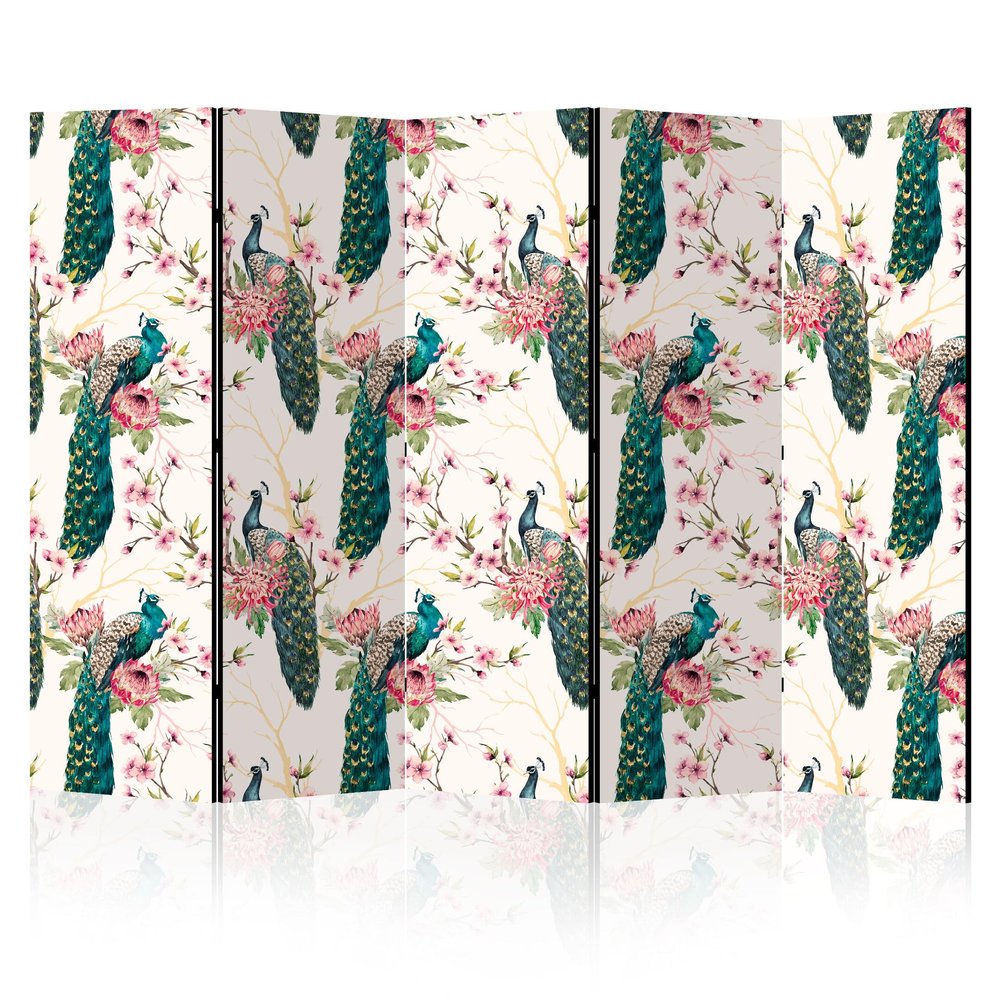 LUMASOUL Double-Sided Printed Room Divider Screen, 225 x 172 cm, Bird
