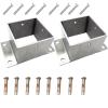 2-Pack Heavy-Duty Metal Fence Post Anchors, Galvanized Iron Brackets for Porch Railings and Fence Installation (100 x 80 mm) view 1