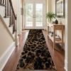Black Gold Marble Rug Runner 80 x 400 cm, Cheetah Leopard Pattern view 3