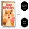 WBdesignz Birthday Card with Envelope – Pink Hamster and Balloon Design – Sweet Birthday Greeting Card with Cake, Pink Balloons and Hearts for Friends, Colleagues and Family (A6) view 2