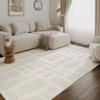 TAPISO Terra Short-Pile Rug, White/Cream/Beige, 120 x 170 cm view 1