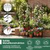 COSTWAY 2-Piece Metal Trellis Set, 3-in-1 Decorative Garden Fence, Plant Stand & Flower Shelf, Freestanding Climbing Support with Base, Black view 3