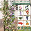 COSTWAY 2-Piece Metal Trellis Set, 3-in-1 Decorative Garden Fence, Plant Stand & Flower Shelf, Freestanding Climbing Support with Base, Black view 4