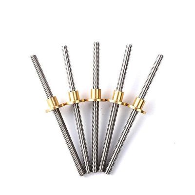 MRVAKDYDI Lead Screw with Brass Nut, T10 Threaded Rod for 3D Printers, Stainless Steel, 212 mm Pitch, 150550 mm, with Brass Nut (Lead 12 mm, 350 mm)