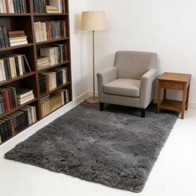 WUXXIANG Modern Gray Runner Rug 160 x 85 cm, Non-Slip, Super Soft