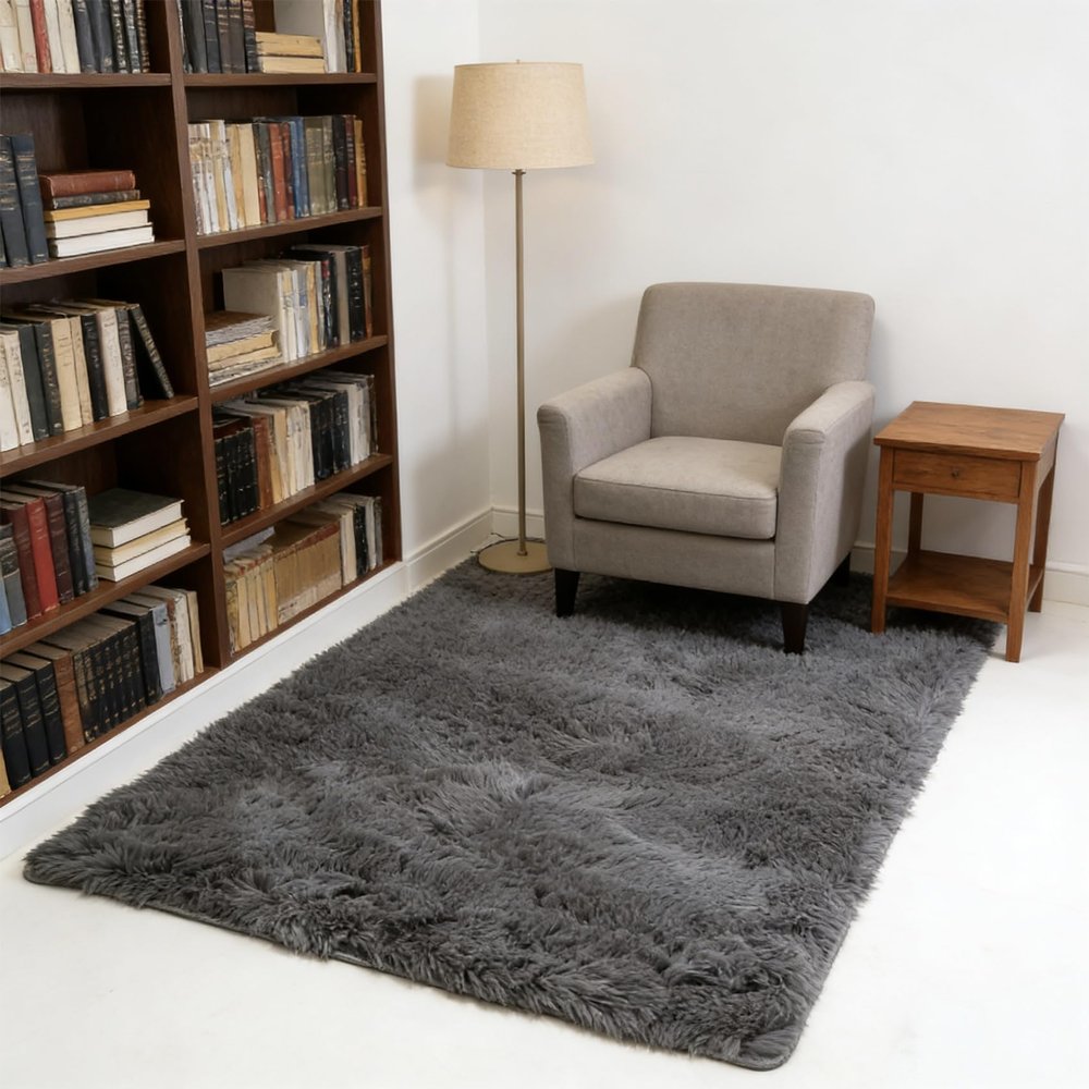 WUXXIANG Modern Gray Runner Rug 160 x 85 cm, Non-Slip, Super Soft