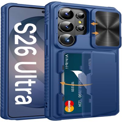 Vihibii Case for Samsung Galaxy S26 Ultra with Card Holder, Blue