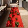 Siunwdiy Red 3D Rose Pattern Runner Rug, Non-Slip, Washable, 80 x 250 cm view 1