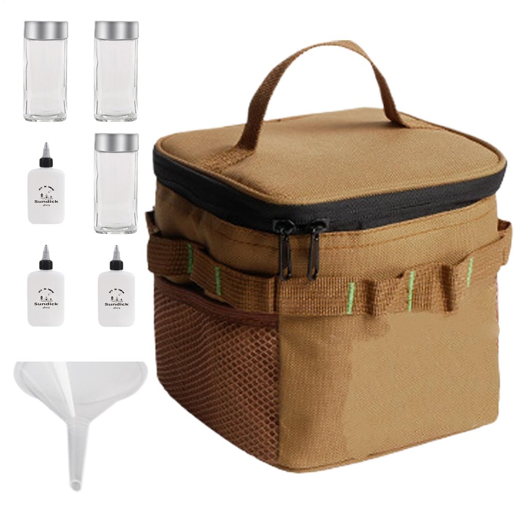 Portable Camping Spice Set, 6 Bottles with Storage Bag