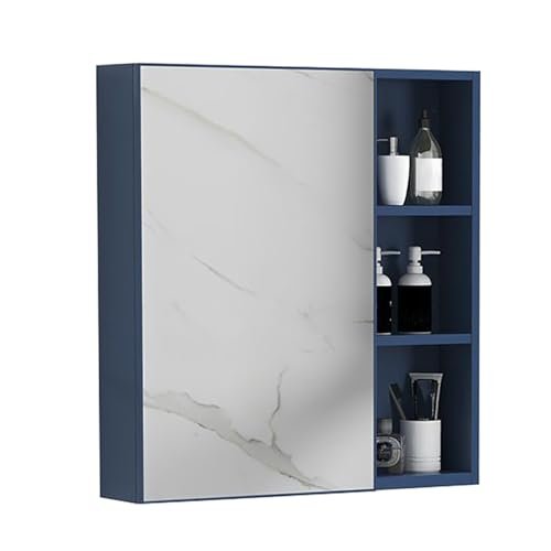 Slim Wall-Mounted Aluminum Bathroom Medicine Cabinet with Mirror