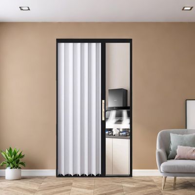 yurstcggh White Aluminum Accordion Folding Door, 73 × 220 cm