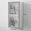 Metal Medicine Cabinet, Bathroom Wall Cabinet with Glass Doors, Black Wood Cabinet for Kitchen, Laundry Room, or Bedroom view 2