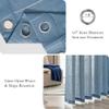 MYSKY HOME Blue Linen-Blend Curtain with Eyelets, 2-Piece Set, 140 x 240 cm view 2