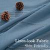 MYSKY HOME Blue Linen-Blend Curtain with Eyelets, 2-Piece Set, 140 x 240 cm view 3