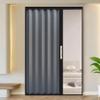 Accordion Folding Sliding Door, Lockable, Aluminum Alloy, Gray, 120 x 204 cm view 1