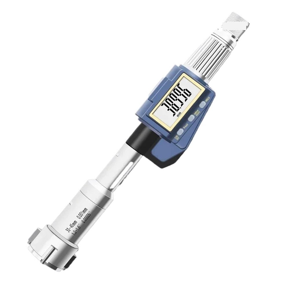 Digital Stainless Steel Micrometer, 6–8 mm Accuracy, 3-Point Inside Micrometer, Multiple Measuring Modes (40–50 mm)
