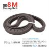 HTD8M Timing Belt, Circumference Length 1008–1032 mm, Widths 15/25/30/40/50 mm, 8M High-Torque Belt for 3D Printer Parts (HTD 1032-8M, 1 pc, 25 mm) view 2