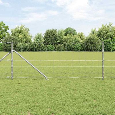 Galvanized Steel Fence Post, 100 x 0.8 m, Rectangular Design, Weather-Resistant
