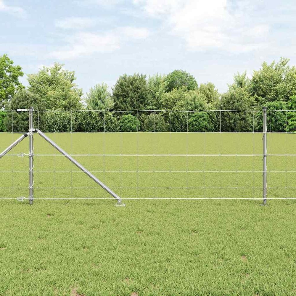 Galvanized Steel Fence Post, 100 x 0.8 m, Rectangular Design, Weather-Resistant
