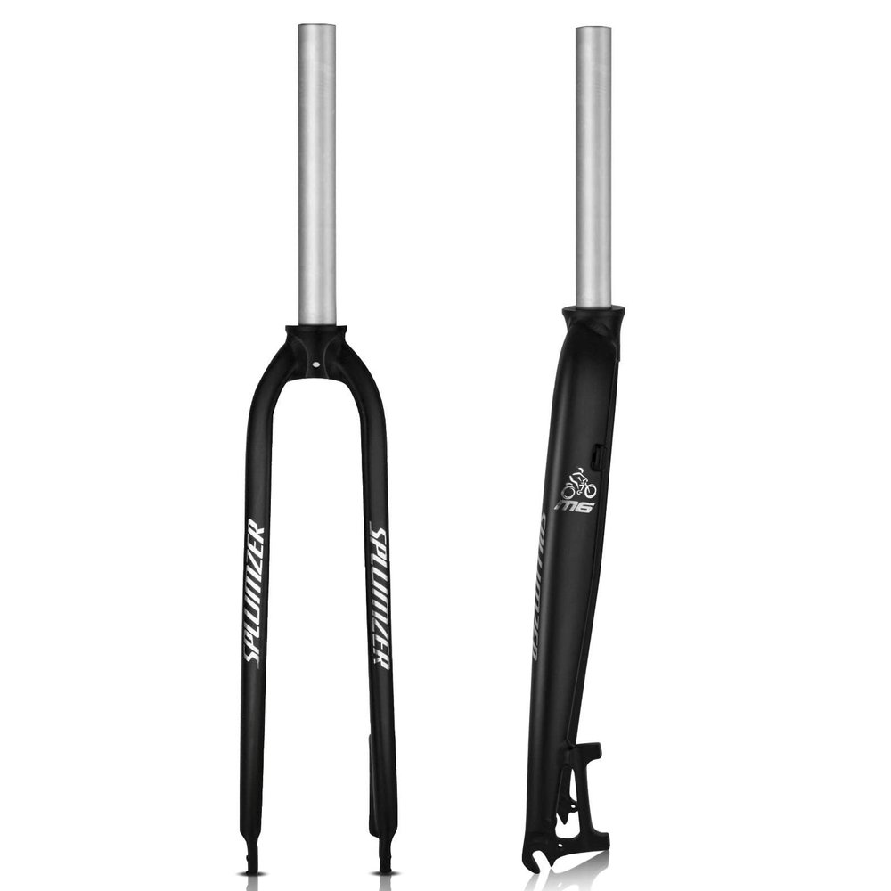 FKXSXAZ Mountain Bike Rigid Fork, 26"/27.5"/29", Aluminum Alloy, 1-1/8" Straight Steerer, Disc Brake, 9 x 100 mm Quick Release, Black, 27.5"