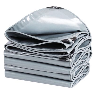 PVC Tarp 1.5 x 10.5 m, Waterproof Truck Cover with Grommets, Gray