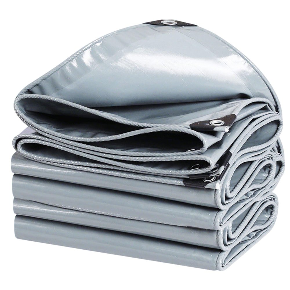 PVC Tarp 1.5 x 10.5 m, Waterproof Truck Cover with Grommets, Gray