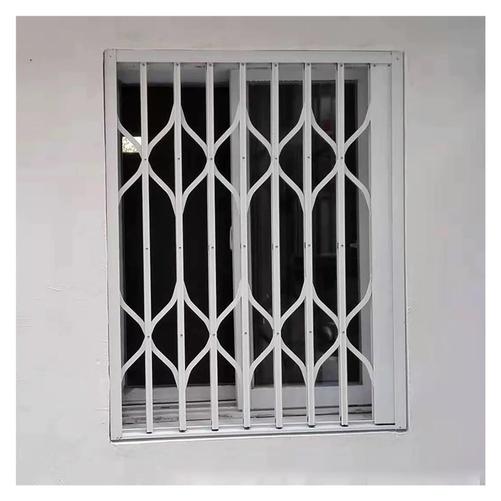 ZJKXJH Foldable Aluminum Alloy Security Grille, 76×91/81×111/86×132/91×152 cm, Window Security Grille with Lock and Key (30×50 in/76.20×127.00 cm)