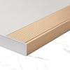 1-Piece L-Shaped Aluminum Stair Nosing, 36"–48", Anti-Slip, for Indoor and Outdoor Use (Gold, 5 cm x 120 cm) view 1