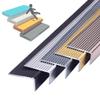 1-Piece L-Shaped Aluminum Stair Nosing, 36"–48", Anti-Slip, for Indoor and Outdoor Use (Gold, 5 cm x 120 cm) view 2