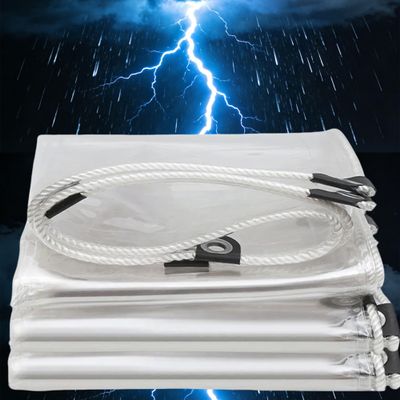 PVC Cover Tarp 1 x 27.5 m, Waterproof Truck Tarp with Grommets, Transparent