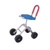 Adjustable Garden Work Stool with 4 Wheels, 36–48 cm, Folding Backrest, Blue view 1