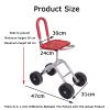 Adjustable Garden Work Stool with 4 Wheels, 36–48 cm, Folding Backrest, Blue view 2