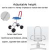 Adjustable Garden Work Stool with 4 Wheels, 36–48 cm, Folding Backrest, Blue view 4