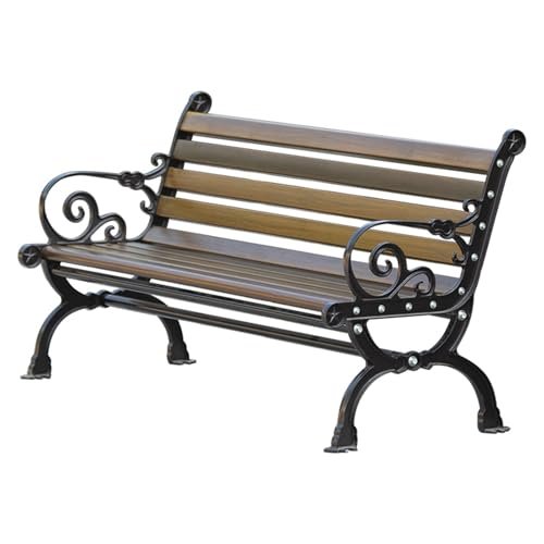 Outdoor Cast Aluminum Bench with Zinc-Alloy Legs, 120 x 57 x 77 cm