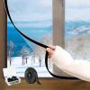 Generic Window Insulation Film, Thermal Window Film Against Cold, Winter Window Sealing Kit, Transparent, with Hook-and-Loop Tape, Black, W109 x H150 cm view 1