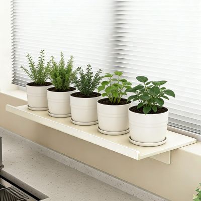 Window Sill Extension Shelf, Carbon Steel, Removable Magnetic Base, 60 x 20 cm