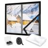 Window Insulation Film for Winter, 120x160/160x160/170x150 cm, Thick Transparent Film, Black, W86 x H180 cm view 1