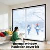Window Insulation Film for Winter, 120x160/160x160/170x150 cm, Thick Transparent Film, Black, W86 x H180 cm view 3