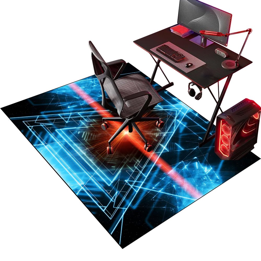 Gaming Office Chair Mat for Hard Floors, Scratch-Resistant, 120 x 160 cm