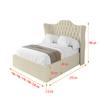 ALTDECOR Zoran Upholstered Bed with H3/H4 Mattress, 120x200, Beige view 4