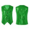 Gefomuofe Children's Carnival Sequin Vest, Shiny V-Neck Suit Vest with Buttons, Glitter Party Performance Disco Outfit view 4