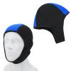 KIMISS Neoprene Hood for Men and Women, Thermal Swimming, Surfing and Diving Hood with UV Protection, Quick-Drying, Black and Blue view 2