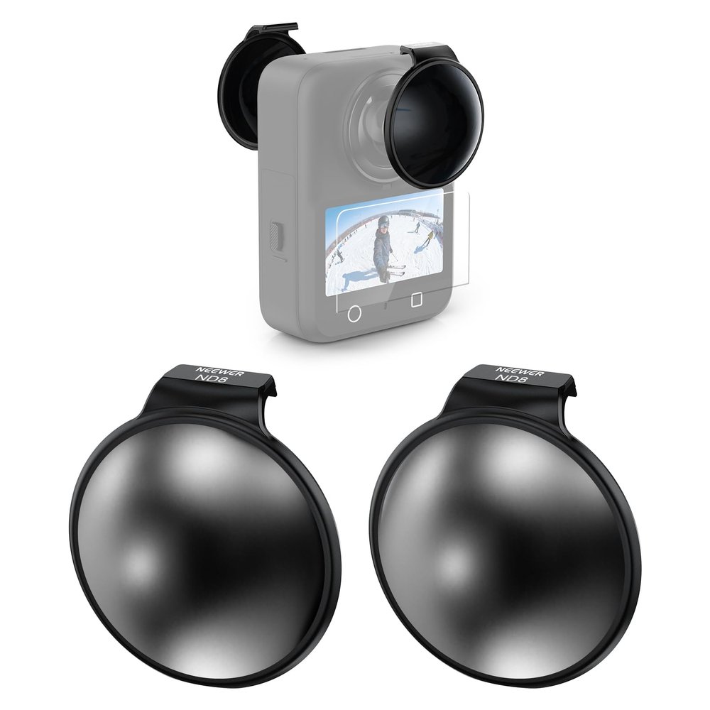 NEEWER ND8 Filter Set for DJI Osmo 360 Only, 3-Stop Snap-On Optical Glass ND Filter with Screen Protector, 2-Pack