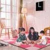 YDHSIKK Foam Play Mat, 100 Interlocking Carpet Tiles, Purple/Pink/White, 12 x 12 in view 2