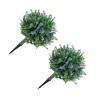 Fabater Artificial Blue Camellia Eucalyptus Topiary Ball Trees, Lifelike Garden, Patio & Office Decor, 45 cm Tall, 2-Pack view 1