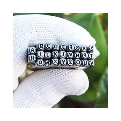 26-Piece Carbon Steel Metal Stamp Set, Letter Stamps for Jewelry, Leather, Wood and DIY Crafts (0.08 in)